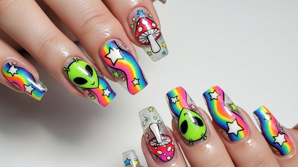 Alien Mood Nail Design