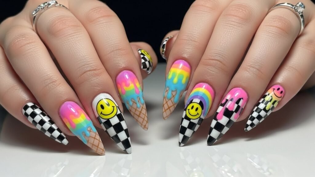Drip Drop Fun Nail Design