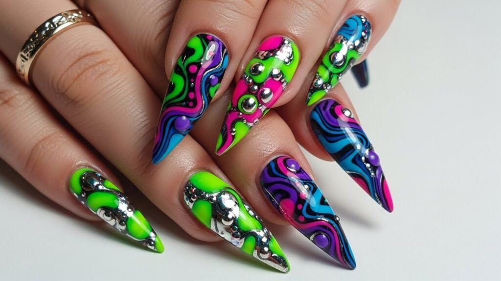 Glow Game Nail Design