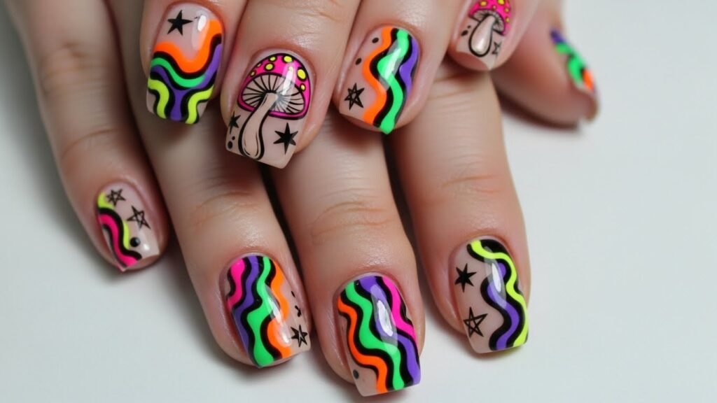 Mushroom Mood Nail Desig